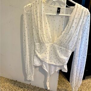 White bodysuit blouse